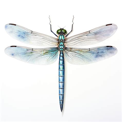 Premium Ai Image A Dragonfly In White Background
