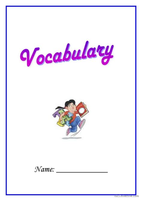 Vocab Booklet Cover Page English Esl Worksheets Pdf And Doc