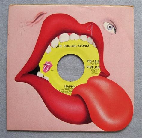 Vintage The Rolling Stones Tongue And Lip Sleeve Happy All Down The