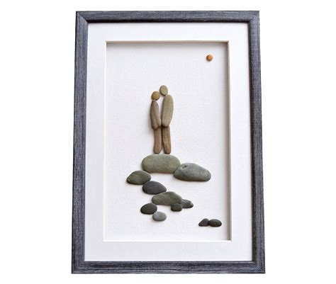 Gift for couple, Pebble art, Christmas gift for her or him, Engagement / wedding gift ...