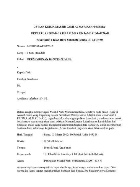 Maulid nabi yang diadakan setiap tanggal 12 rabiul awwal dijadikan sebagai media untuk meningkatkan kecintaan kaum muslimin kepada nabi muhammad saw. Contoh Proposal Maulid Nabi Muhammad SAW