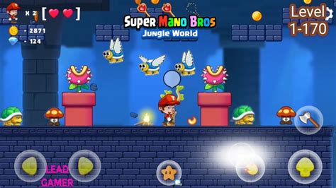Super Mano Bros Jungle World Level 1 170 Gameplay Games Gaming Youtube