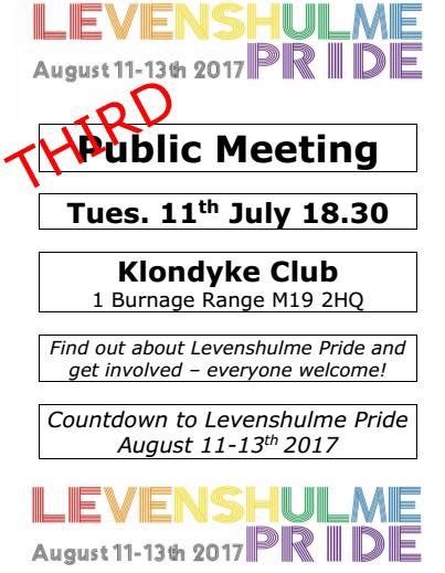 Levenshulme Pride Public Meeting Levenshulme Community Association