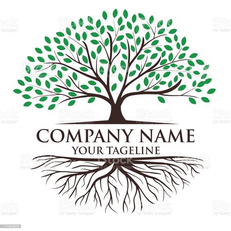 Download Tree And Roots Logo Illustration Tree Of Life Logo Design Inspiration Stock Illustration ...