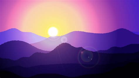 2560x1440 Sunset Mountain Minimal Art 4k 1440p Resolution Hd 4k