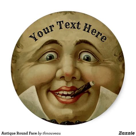 Antique Round Face Classic Round Sticker Zazzle Antiques Antique Art Round Face