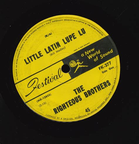 The Righteous Brothers Little Latin Lupe Lu 1963 Vinyl Discogs
