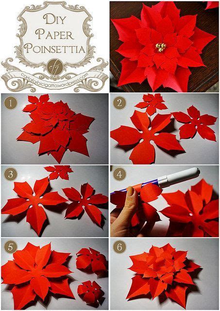 Diy Paper Poinsettia Christmas Crafts Diy Christmas Projects