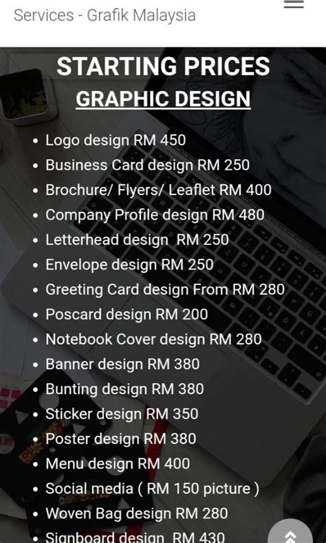 Graphic Design Price List Malaysia Morgan Cole