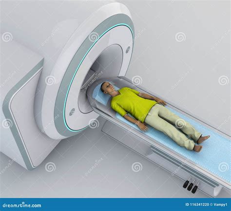 Ct Scan Computed Tomography Scan Young Patient Lying Down Ready For A