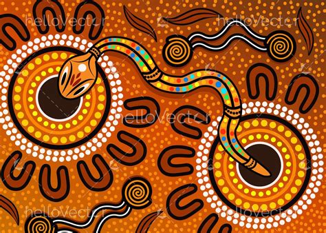 Aboriginal Rainbow Serpent Background Download Graphics And Vectors