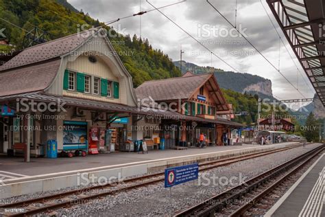 Lauterbrunnen Railway Station In Summer Stock Photo Download Image