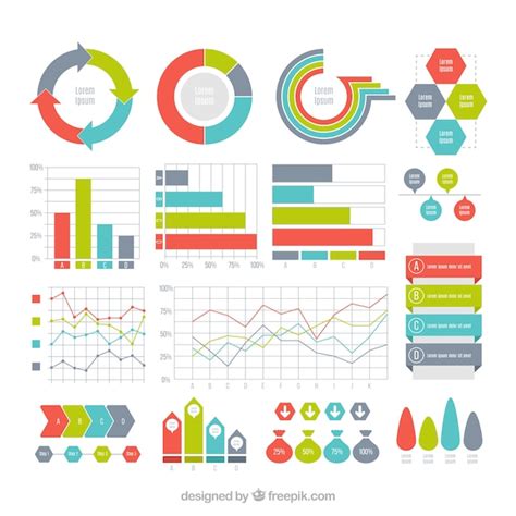 Genial Pack Con Diferentes Tipos De Gráficos Infográficos Descargar