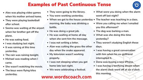Past Continuous Tense Detailed Expression English Study Here