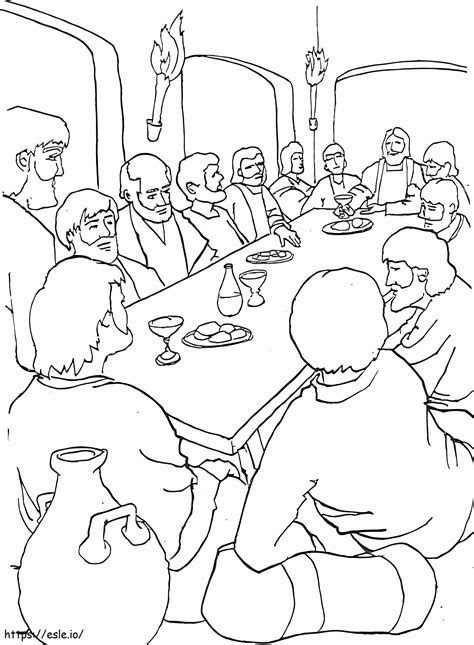 Last Supper 4 Coloring Page
