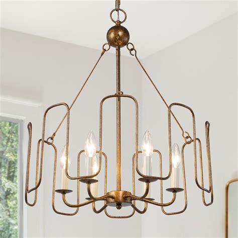 Lnc Modern Rustic Chandelier 6 Lights Ready To Remove 27999 Antique