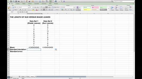 Maybe you would like to learn more about one of these? Calculating mean, standard deviation and standard error in Microsoft Excel - YouTube