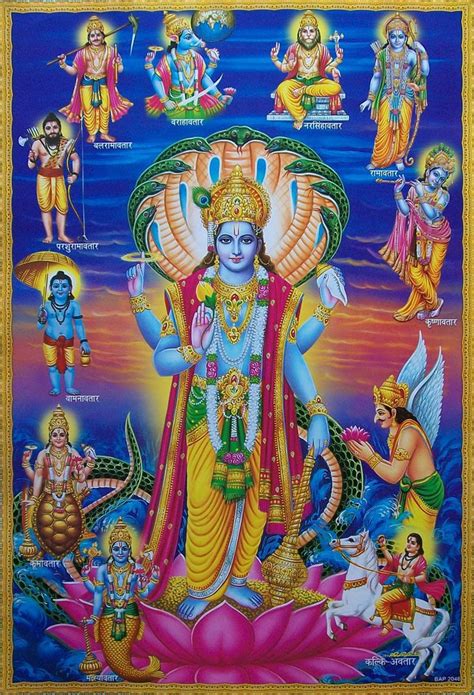This Item Is Lord Vishnu Avatars Poster Poster Size20 X 30 Inches Approx Poster Conditionnew