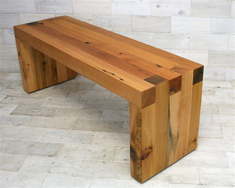 Reclaimed Wood Box Joint Bench Coffee Table