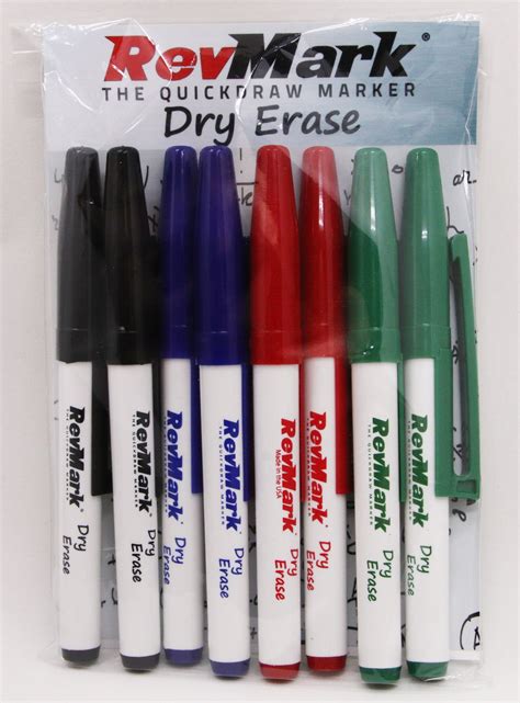 Revmark Dry Erase Marker Assorted 8 Pack Standard Tip Made In The