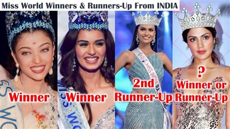 Miss World Winners And Runners Up List From India 1990 2020 Top10sense
