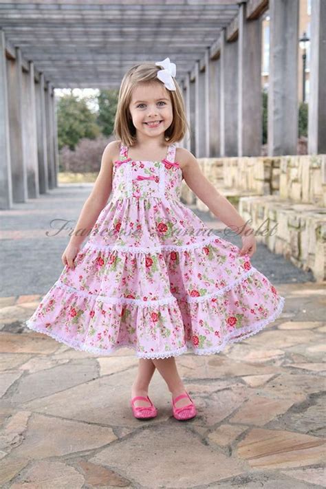 Shabby Pink Dress Tea Party Dress Birthday Twirl Dress Flower Girl