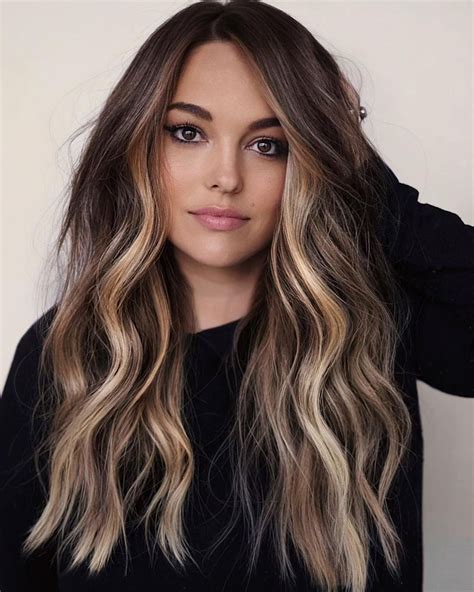 Chunky Face Framing Blonde Highlights Warm Brown Hair Long Brown Hair Brown Blonde Hair Light