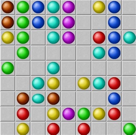 Destroy balls by moving them and connecting them in lines of 5. Colored Lines: Click a ball, then click an empty square to ...