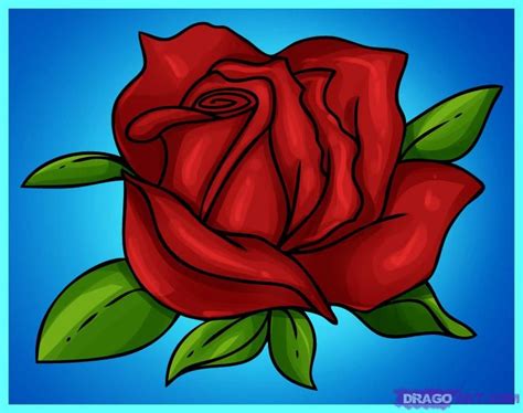 How To Draw A Cartoon Rose Cartoon Rose Cartoon Flowers Roses Drawing