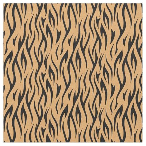 Orange And Black Tiger Stripe Tiled Fabric Zazzle