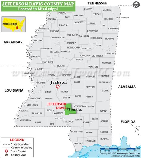 Jefferson Davis County Map Mississippi