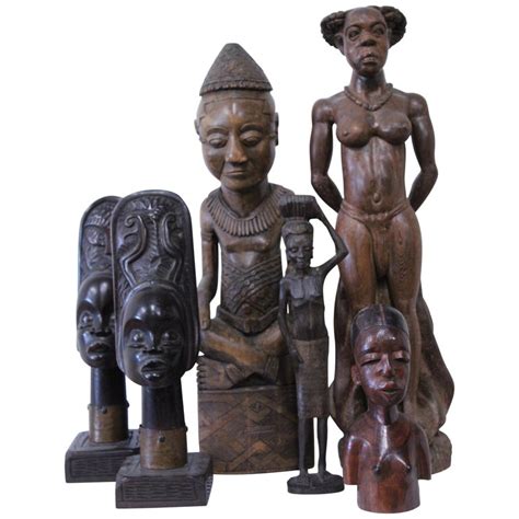 Vintage African Wood Figurine Wooden Carved Sculpture Wood Tribal