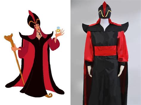 Aladdin Jafar Villain Cosplay Costume Long Cape Dress Outfit Halloween