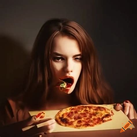 illustration of a pizza eating another pizza