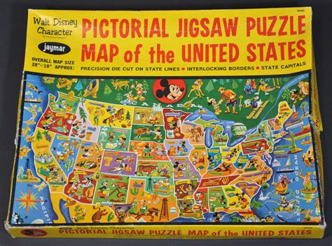 Walt Disney Character Pictorial Map Of The United States Curtis