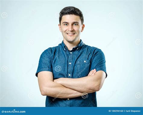 Portrait Of Handsome Guy Smiling At Camera Stock Photo Image Of Adult