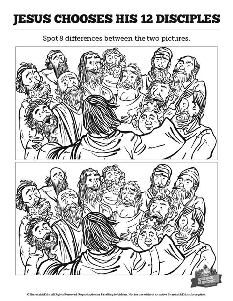 Jesus Chooses His 12 Disciples Kids Spot The Difference Think These