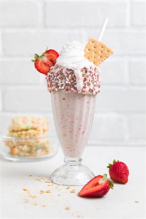 Vegan Strawberry Birthday Cake Milkshake Make It Dairy Free