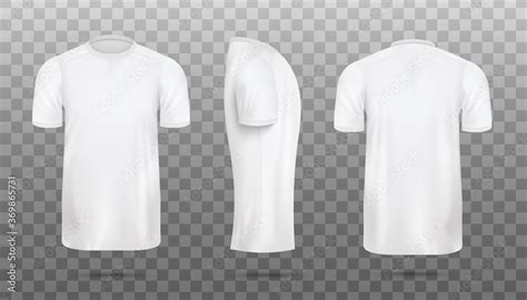 Blank Plain White T Shirt Mockup Set Isolated On Transparent Background