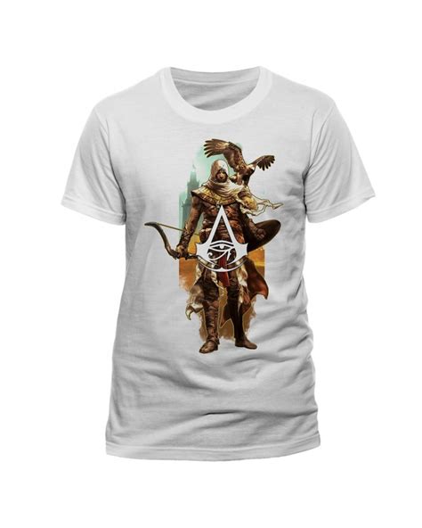 Official Assassins Creed Origins Character And Eagle White T Shirt