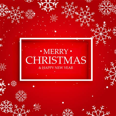 Red Background Of Merry Christmas With White Snowflakes Download Free