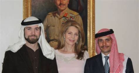 Queen Noor Of Jordan With Her Sons Hashim And Hamzah Rey Hussein Y