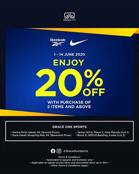Nike coupon code, promo code, offers flat 30% off. 1-14 Jun 2020: Grace One Reebok and Nike Promo ...