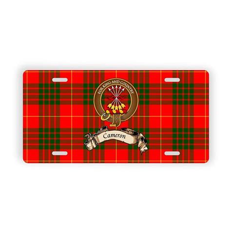 Cameron Scottish Clan Tartan Crest Novelty License Plate Etsy Canada