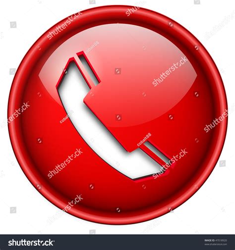 Telephone Phone Icon Button 3d Red Stock Vector 47018920 Shutterstock