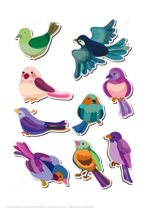 Printable Bird Stickers Free Printable Papercraft Templates