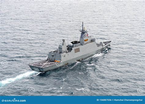 Htms Bhumibol Adulyadej Stealth Frigate Of Royal Thai Navy Sails In