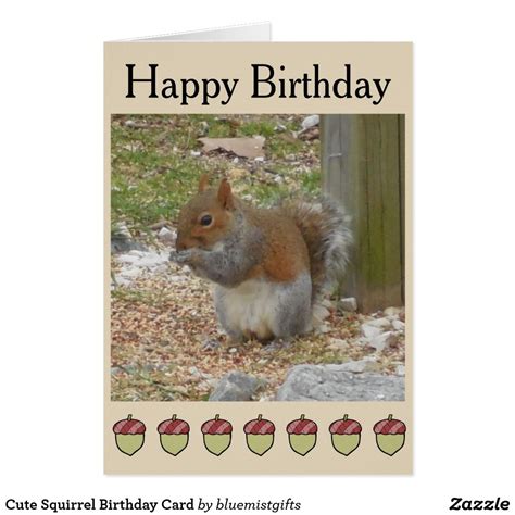 Cute Squirrel Birthday Card Birthday Cards Cute