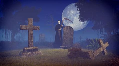 Grim Reaper Tombstone Scythe Cemetery Pictures Images And Stock Photos