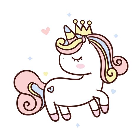 Cute Unicorn Vector Pony Cartoon Kawaii Animal Child Character